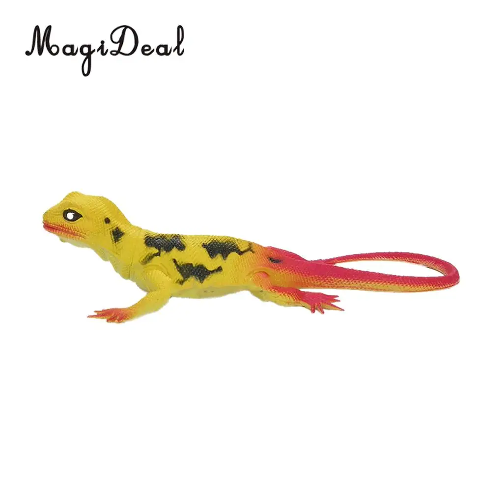 MagiDeal 1Pc Lifelike Vivid Reptile Zoo Animal Rubber Lizard Model Figure Educational Toy for Children Kids Decoration 3Colors
