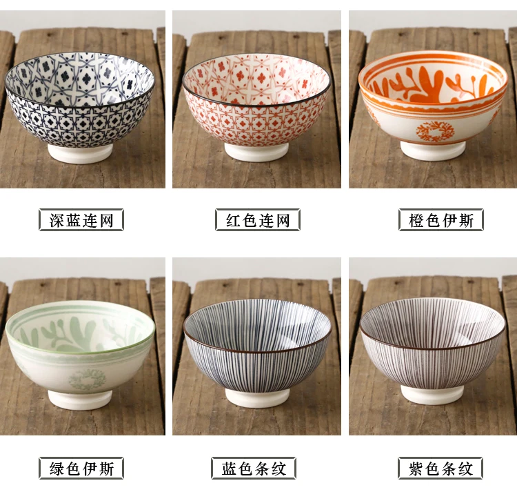 Японский стиль, 4,5 дюймов, керамическая фарфоровая Высокая миска для риса, ручная роспись, чаша, посуда, суп, десерт, маленькие миски, контейнер