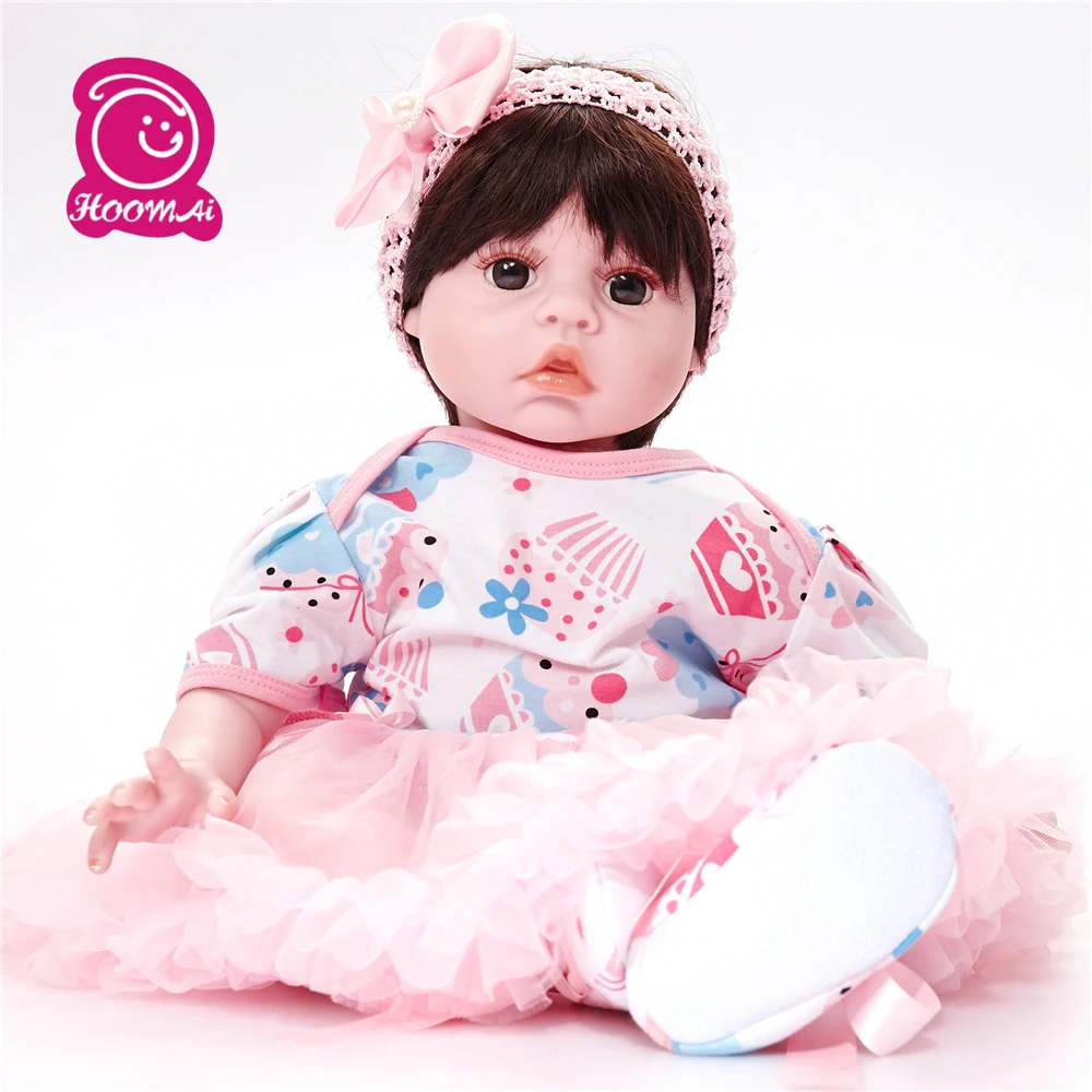 

55cm Soft Cute Cloth Body Reborn Baby Doll Newborn Lifelike Realistic Toy Babies Newborn Baby Doll Princess Doll Birthday Gift