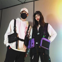 Модная сумка на грудь с ремнем, унисекс, хип-хоп, Оксфорд, два кармана, поясная сумка, тактическая сумка-жилет, функциональная сумка