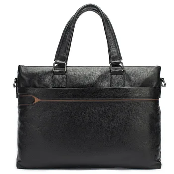 

High Quality Men cow Leather Briefcase Bag Business Famous Brand Shoulder Messenger Bags Office Handbag 14 inch Laptop bags