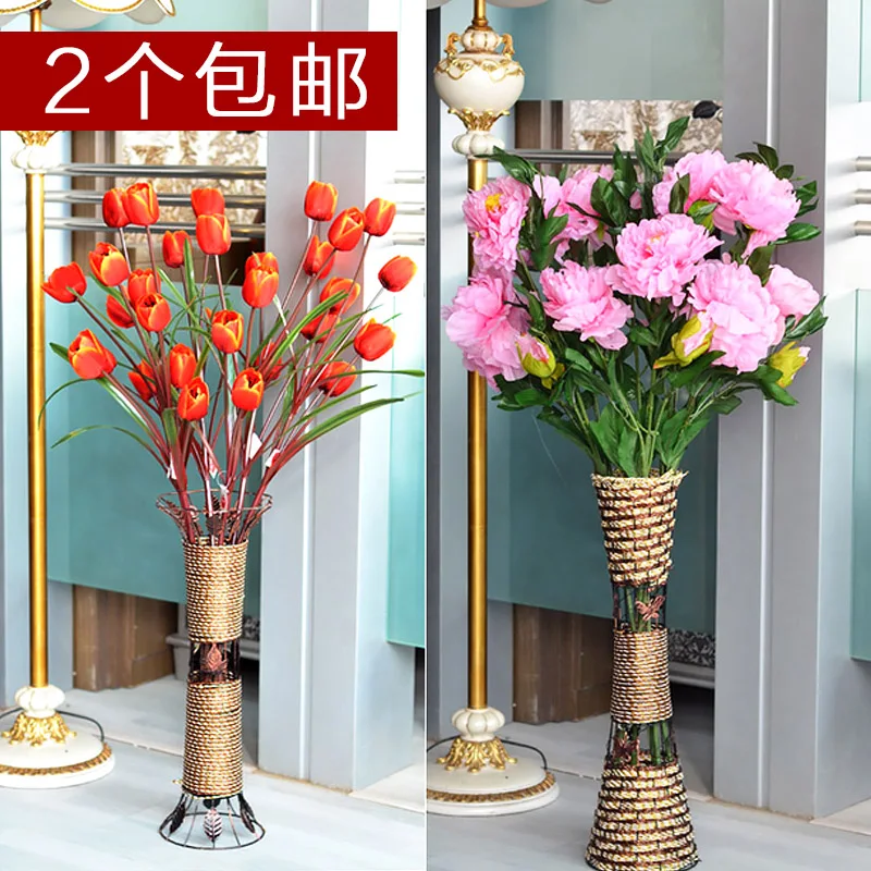 Furniture Rattan Floor Vase Vases Get Quotations Middot Wo Rattan Flower Artificial Iron Vase Floor Pot Home Decoration White Brief