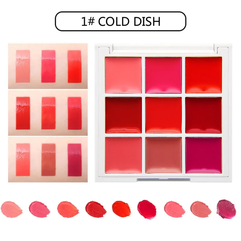 

9 Colors Lip Gloss Palette Makeup Waterproof Lasting Moisturizer Lipsticks Cream