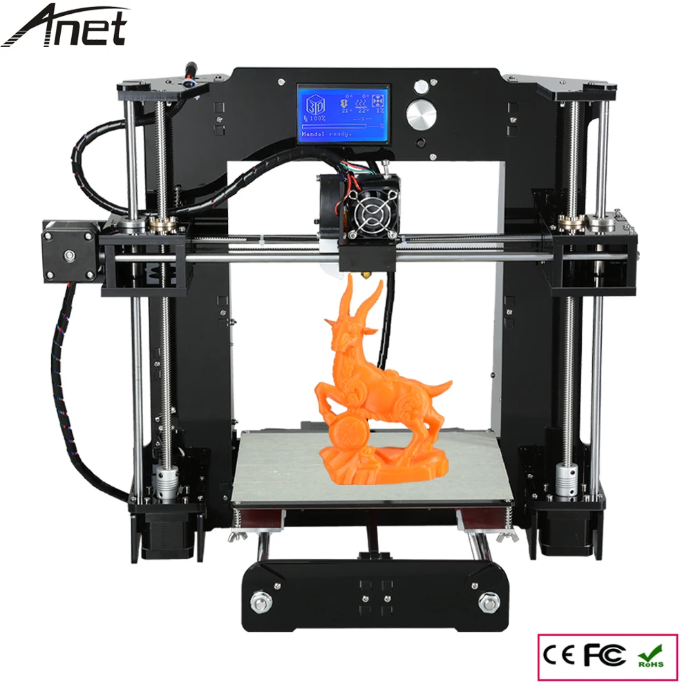 Anet A6 Size220*220*250mm3D Printer Kit Reprap Prusa i3 DIY Full Kit free Filament 16GB SD Card & Software& Video&Tool Free