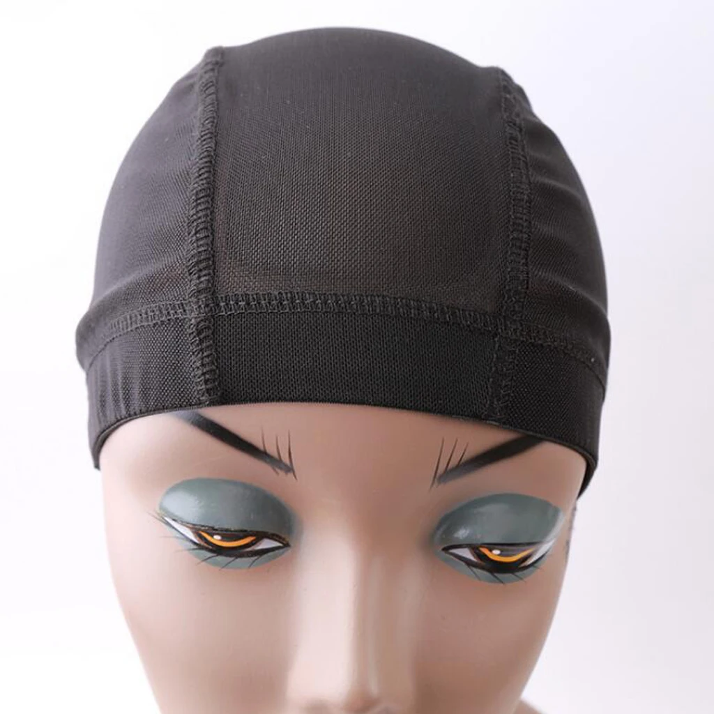 Black Spandex Dome Cap Mesh Hair Net For Making Wigs Snood Stretchy Wig Cap