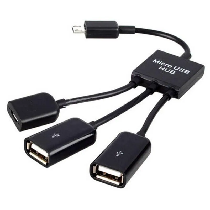 Smart 3 in 1 micro usb otg hub data sync charging cable adapter for