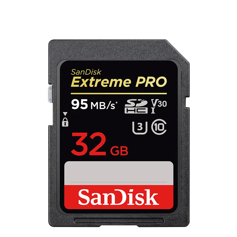 Двойной Флеш-накопитель SanDisk Extreme Pro 170 МБ/с. SD карты 256 ГБ 128 Гб 64 Гб оперативной памяти, 32 Гб встроенной памяти, слот для карт памяти SDHC/SDXC C10 U3 V30 UHS-I cartao de memoria 4 K, флеш-карта - Емкость: 32gb