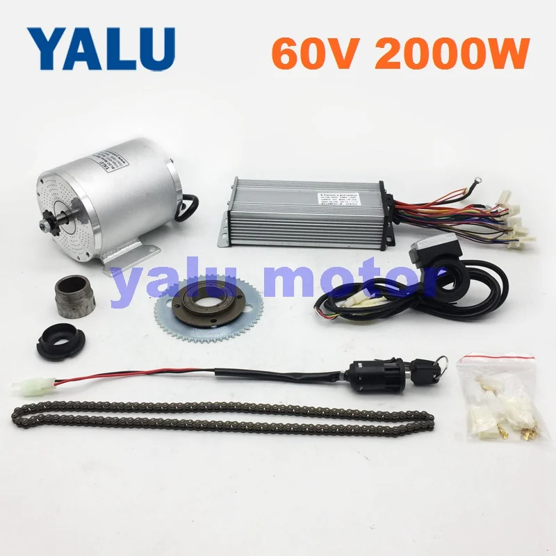 with Thumb Throttle 36 V-60 V 1000 Вт-2000 Вт электрическая бесщеточная, высокая скорость BLDC мотор комплект с цифровым дроссельная заслонка для скутера Go Kart велосипеда, фара для электровелосипеда - Цвет: with Thumb Throttle