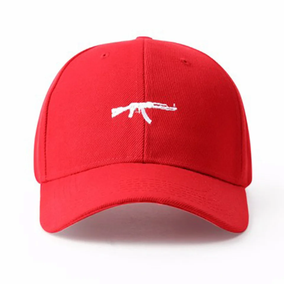 Американская мода Ak47 Snapback хип-хоп кепка топ продаж пистолет УЗИ бейсболка p кривой козырек 6 Панель Шляпа Casquette De Marque - Цвет: gules