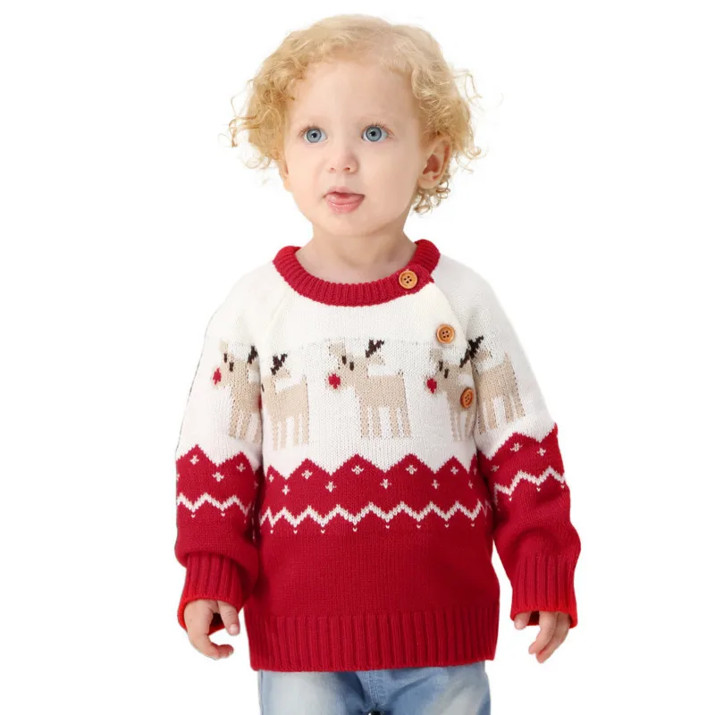 

Toddler Boys Girls Sweaters Kids Clothes Autumn Winter 2018 Christmas Baby Infant Long Sleeve Knitted Jumper Pull Enfant Fille