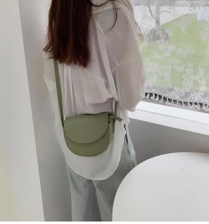 Женская Маленькая седельная сумка в простом стиле из искусственной кожи Модная маленькая сумка мини винтажная сумка через плечо женская сумка r