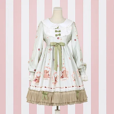 

Youth fashion sweet Lolita dress long-sleeved cosplay costume Japanese women Mori girl