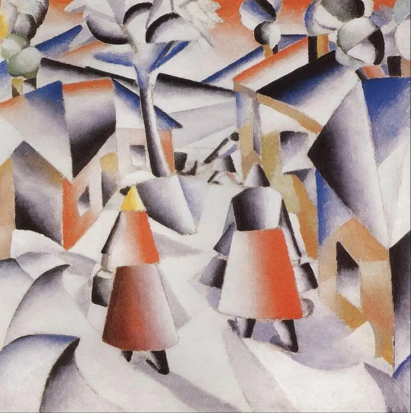 

High quality Oil painting Canvas Reproductions Morning in the Village after Snowstorm (1913) By Kazimir Malevich hand painted