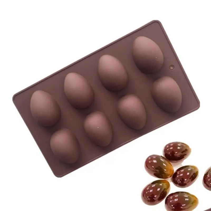 

8 Easter Egg Shape Cake Soap Mold Silicone Mould Chocolate Decoration Baking Decorating Tools