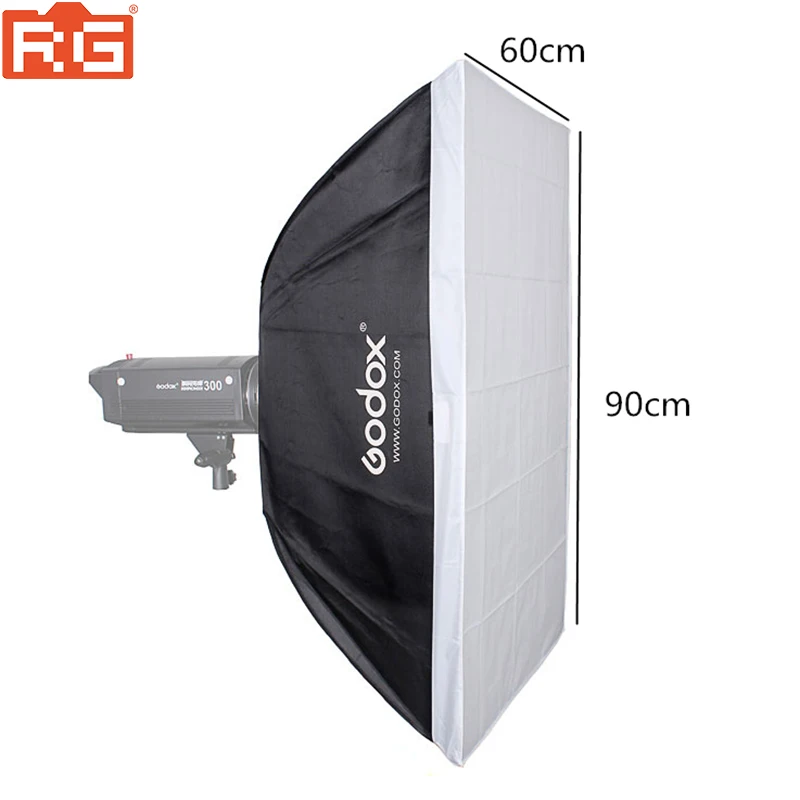 

Godox 23.6"x 35.4"/60*90cm Speedlite Studio Strobe Flash Photo Reflective Rectangular Softbox Diffuser BW60*90 For Bowens Mount