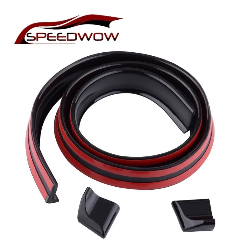 

SPEEDWOW 1.5m/4.9ft Universal Black Carbon Fiber Trunk Body Rear Spoiler Boot DIY Refit Lip Spoiler Wing Bumper Strip Protector