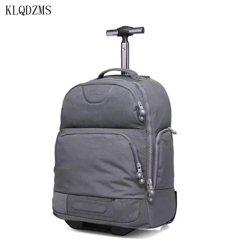 KLQDZMS 18 дюймов мужские и женские деловые дорожные сумки на колесиках дорожные рюкзаки с чемодан на колесиках нейлоновые сумки на колесиках