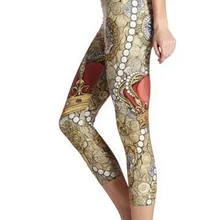 Женские королевские леггинсы для фитнеса с принтом; быстросохнущие брюки до середины икры; брюки; ropa mujer