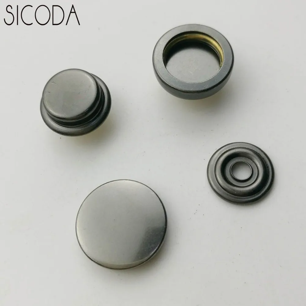 

SICODA 10sets Women coat button brass panel snap fasteners copper snap button four piece buckle type leather wallet jacket snap
