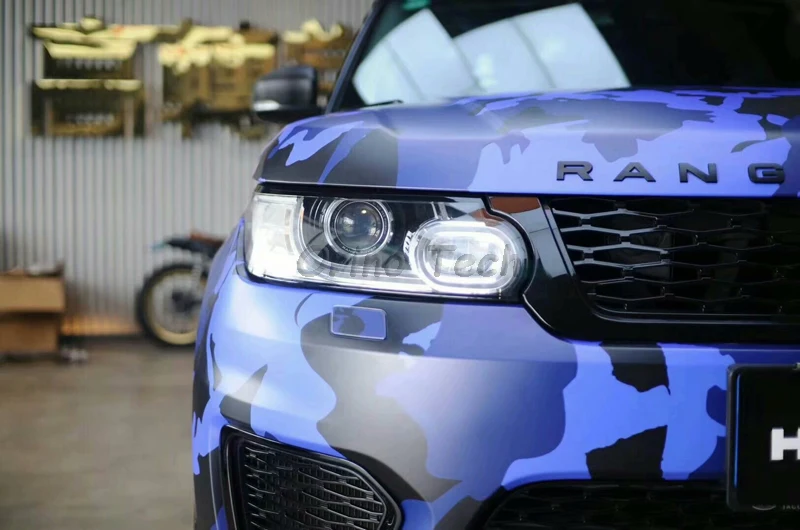 Black Blue Vinyl Film Wrap-3