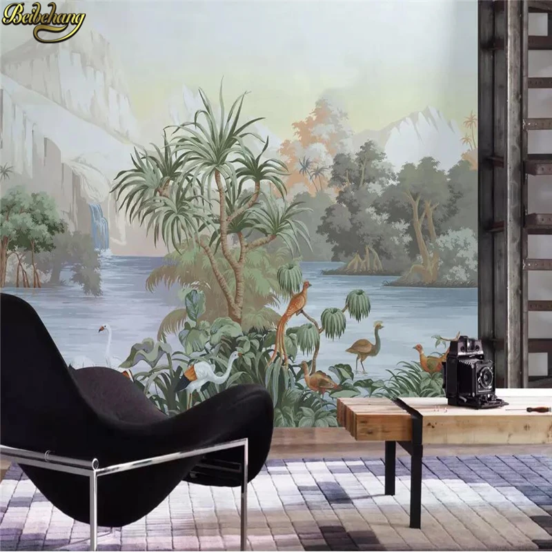 

beibehang custom Jungle flower bird Photo Wallpaper Landscape Large Mural European mural wallpapers for Living Room Sofa Bedroom