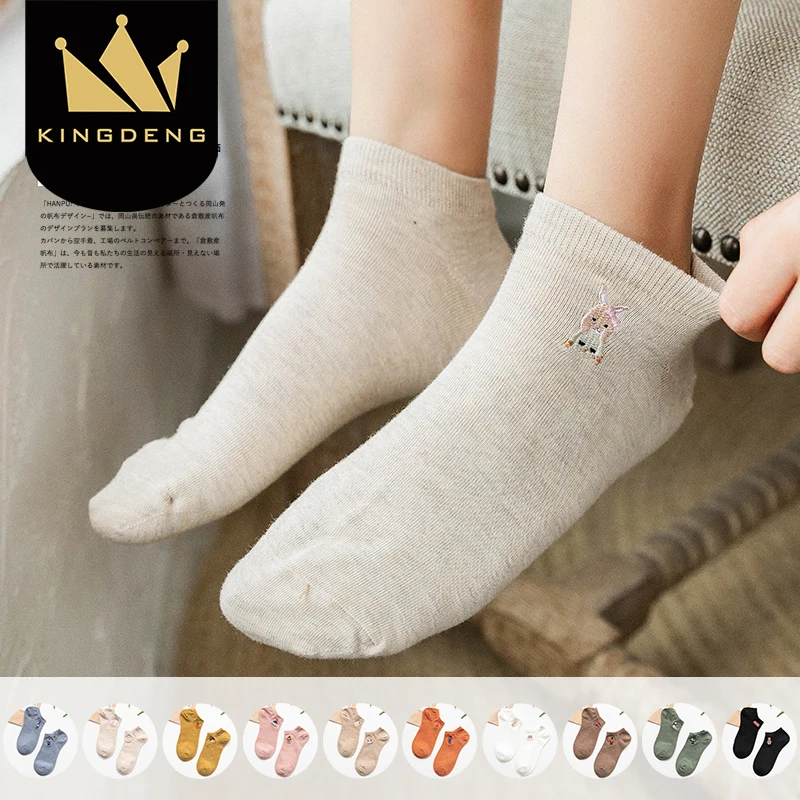KingDeng женские носки эскиз милые летние короткие Harajuku корейский стиль простой