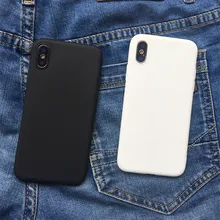 Белый черный матовый чехол для iPhone 11 Pro Xs Max XR X 10 5 5S SE 6 6S 7 8 Plus мягкая задняя крышка из ТПУ для iPhone 7 Plus чехол для телефона