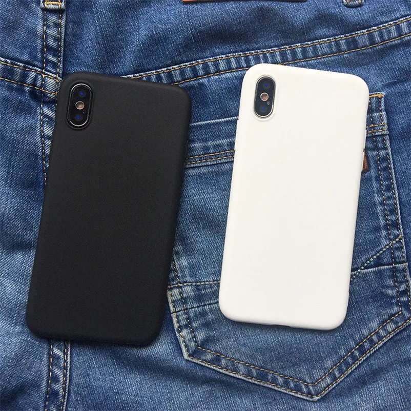 Белый черный матовый чехол для iPhone 11 Pro Xs Max XR X 10 5 5S SE 6 6S 7 8 Plus мягкая задняя крышка
