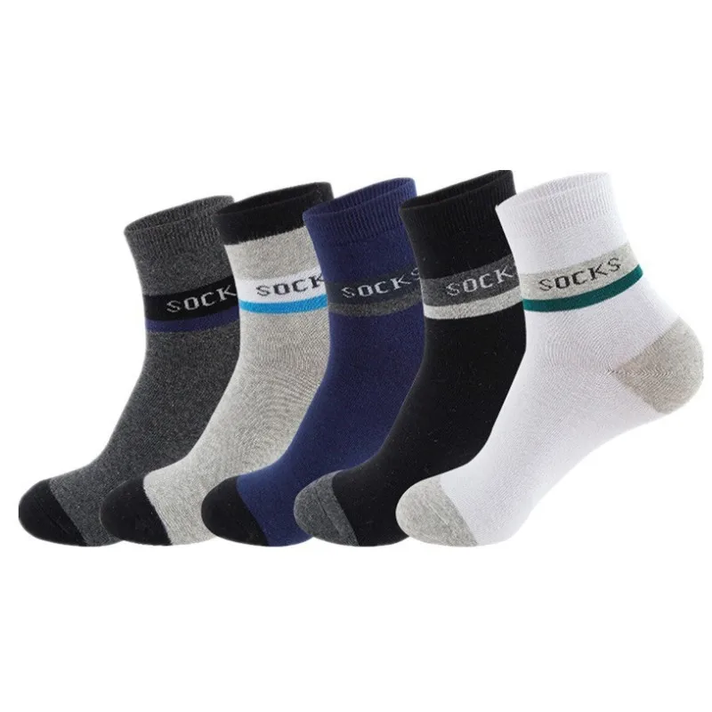 5 Pairs Winter thick men socks Breathable Absorb sweat Casual socks for