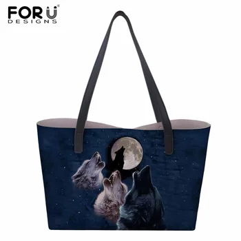 

FORUDESIGNS DIY Customizer Women Shoulder bag Snow Wolf series Printing Bag Trapeze bag handbag Casual Tote Handbag 38*33cm