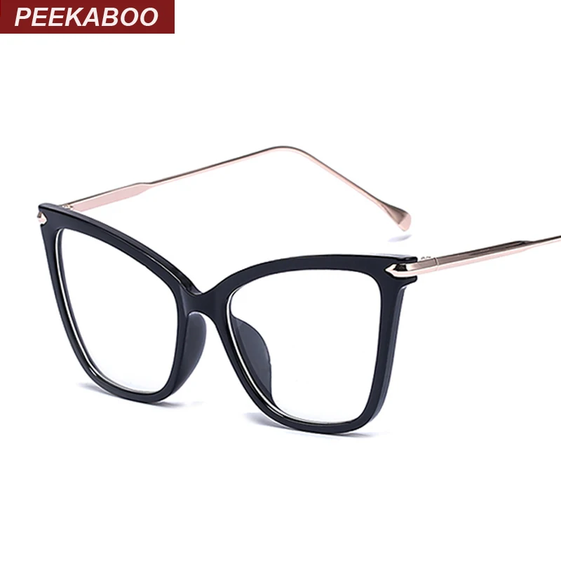 

Peekaboo Black sexy fashion eyewear cat eye designer brand luxury big eye glasses cat eye frames for women female gold
