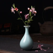 Hot Sale Traditional Chinese Longquan Celadon Porcelain Tabletop Vase Decroation Special Offer Hand Crafted Vase Free Shipping