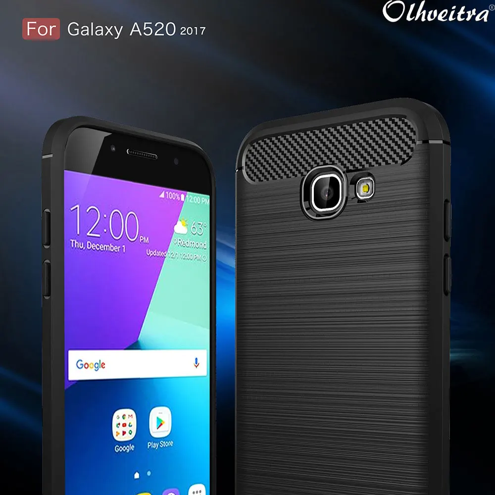 For Samsung Galaxy A5 2017 case original Phone Back Cover Carbon Fiber Brushed Protect TPU Silicon fundas cases A520 |
