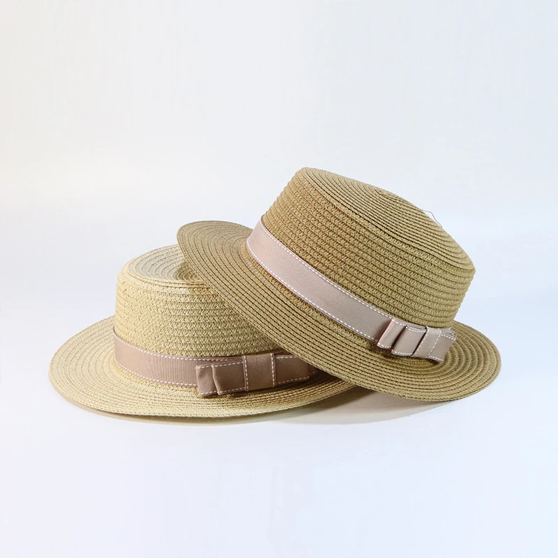 Женская летняя шляпа, пляжные шляпы, поп Соломенная шляпка, Gorra Hombre, уличная Солнцезащитная шляпа для родителей и ребенка, Gorra Hombre, бант, Chapeau Femme