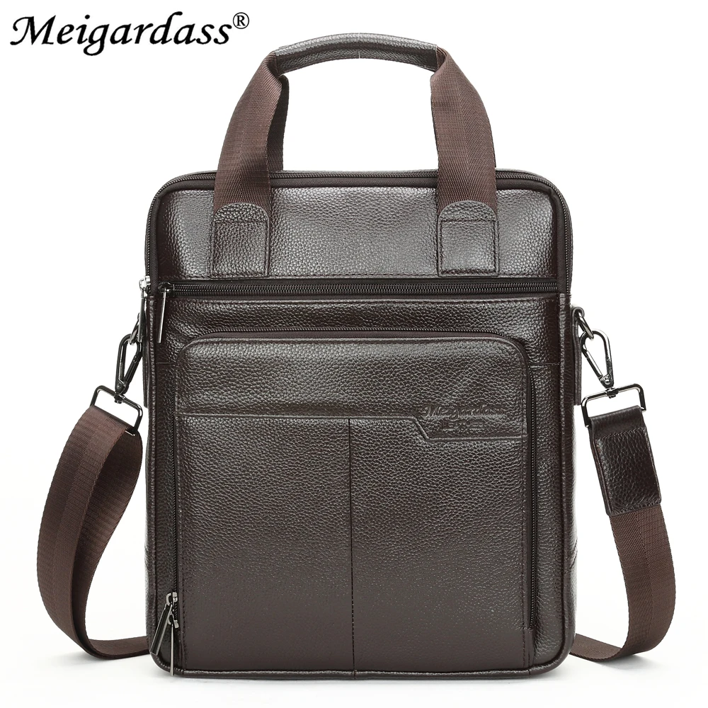 MEIGARDASS натуральная кожаный деловой портфель для мужчин Офисные сумки ноутбук сумка мужской плеча сумки через плечо