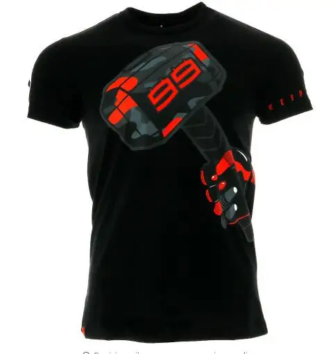 Лого Jorge Lorenzo 99 молоток Для мужчин футболка Moto GP мотогонщиков летняя футболка nn9