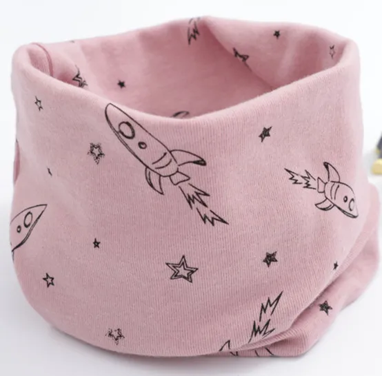 pink rocket Коллекция года, весенне-осенний хлопковый шарф для девочек детский шейный платок с рисунком совы для девочек, детское кольцо с круглым вырезом, волшебный шарф для мальчиков, детская одежда - Цвет: pink rocket