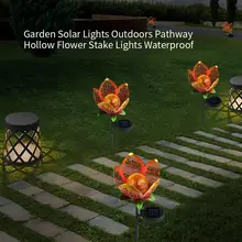 2 шт. Солнечный садовый светильник s светодиодный полый Цветочный светильник для газона s водонепроницаемый ландшафтный светильник на открытом воздухе декоративный светильник для патио