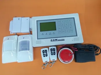 

Touch Screen Two PIR Sensor Two Door Contact 433Mhz GSM Alarm System