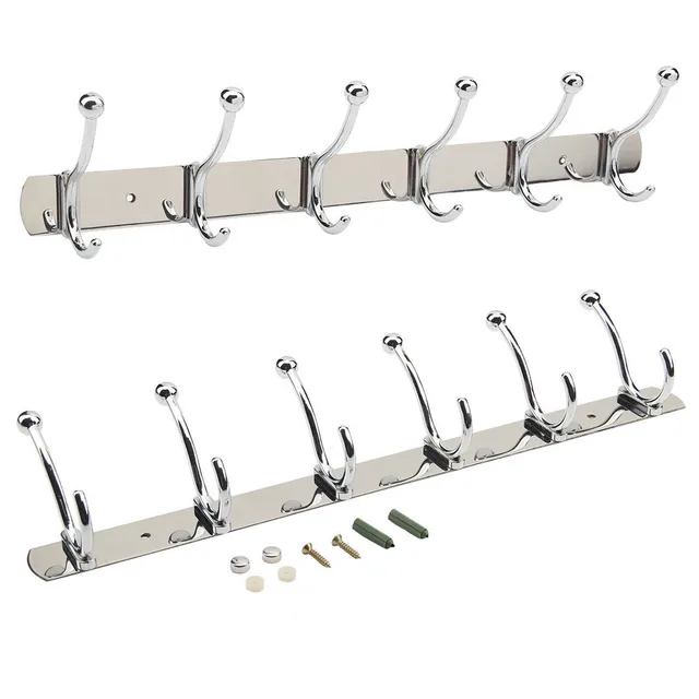 Single Rod 12hooks 45cm Wall Coat Hanger Bathroom Cloth Towel Rack Single Rod 12hooks 45cm Wall Coat Hanger Bathroom Cloth Towel Rack Holders Kitchen Room Cabinet Hat Row Hooks