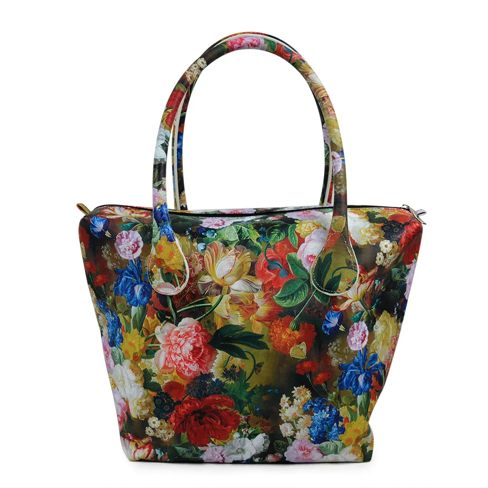 TANQU Big Waterproof Faux PU Leather Floral Insert Inner Pocket Plus Handle Combination for Classic Obag O Bag Women's Handbag