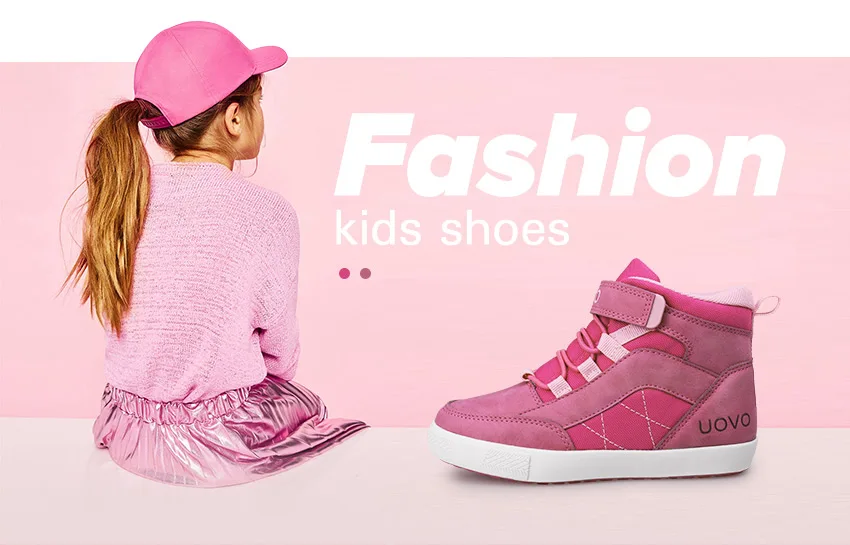 UOVO/Брендовая обувь для девочек; Новинка года; сезон осень-зима; детская прогулочная обувь; модная детская обувь; теплые кроссовки для девочек; размеры 28#-37