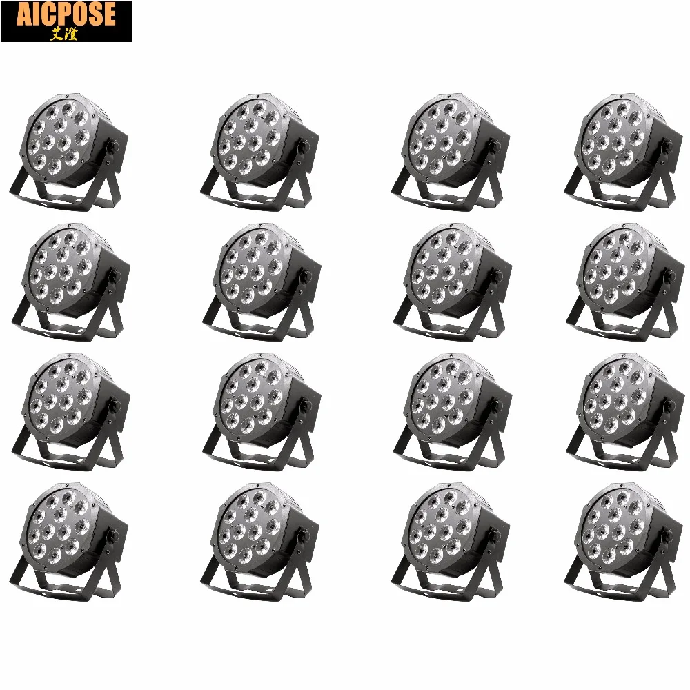 

16units 12*12w led lamp beads 12x12W led Par lights RGBW 4in1 flat par led dmx512 disco lights professional stage dj equipment