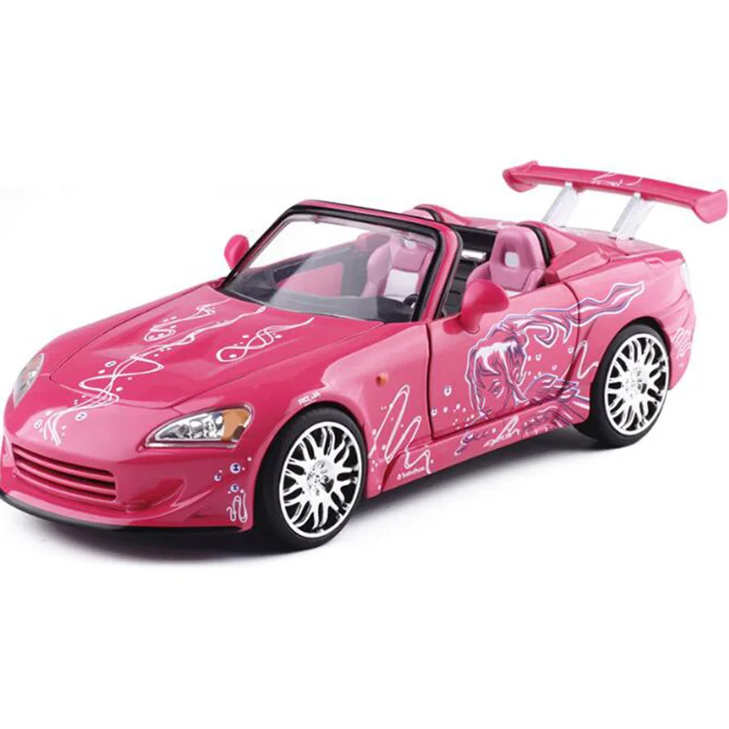 

20CM 1:24 Scale Metal Alloy Pink S2000 Fast F2 Racing Car on Road Model Diecast Vehicles Toy for Children Collect Home Decorate