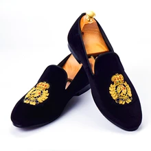 Harpelunde/Мужские модельные туфли; черные бархатные Лоферы ручной работы; модные тапочки; Размеры 6-14