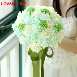Искусственный Невеста Холдинг букет роз корейский подлинной поддельные шелк украшения Цветы Свадебный букет