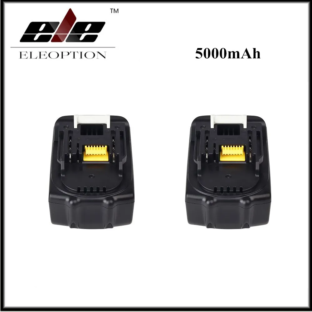 

2pcs/set Eleoption 5000mAh 18V Li-ion Replacement Battery for Makita BL1850 BL1830 BL1845 BL1840 LXT