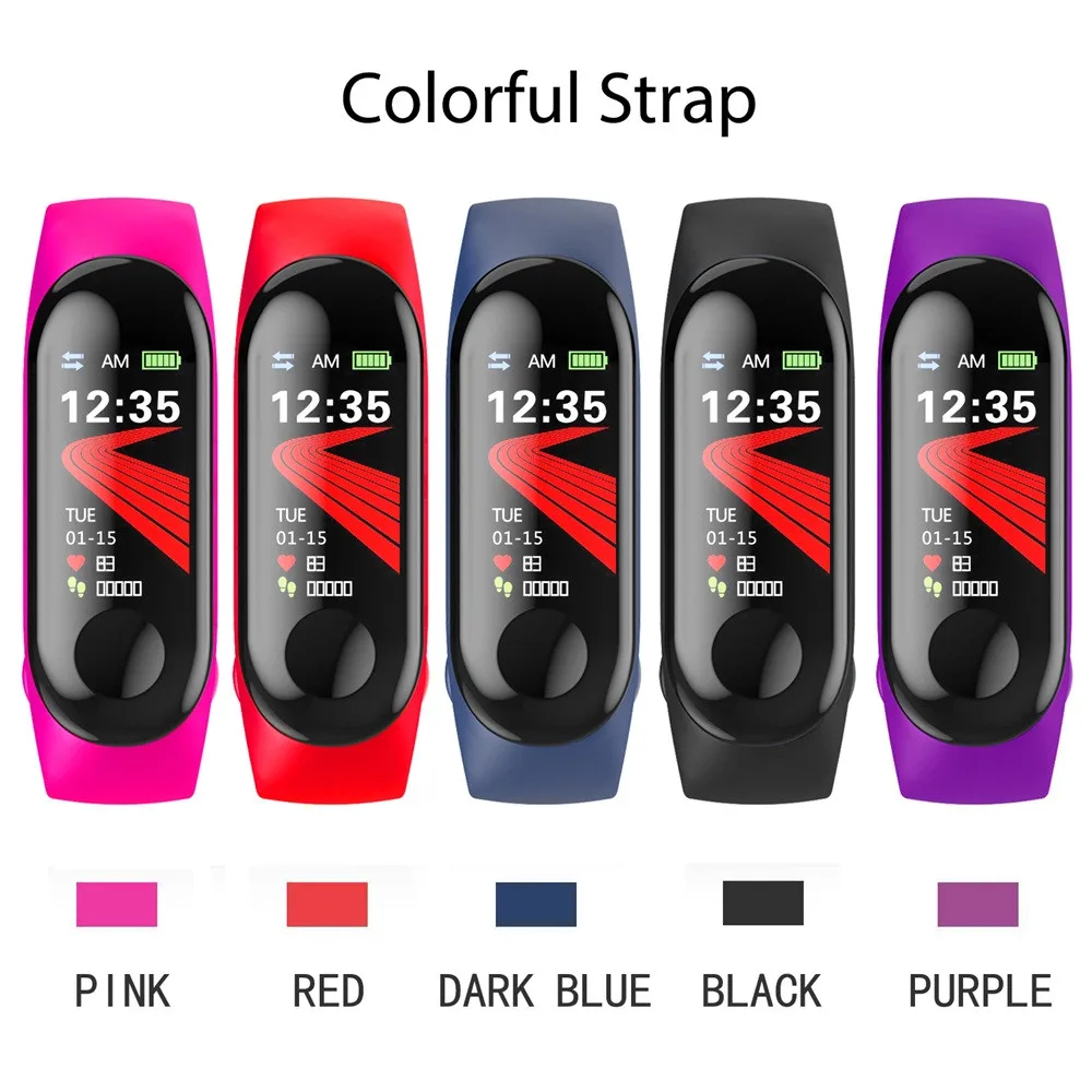 

M3 Color Screen Blood Pressure/Heart Rate Monitor Smart Bracelet Watch Pedometer 9.12