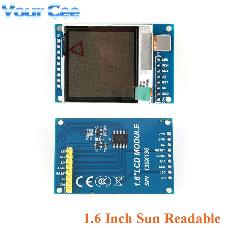 1,6 дюймов SPI Серийный ЖК-дисплей TFT экран модуль 130*130 SSD1283 Видимый под солнечным светом для Arduino 1," O светодиодный дисплей