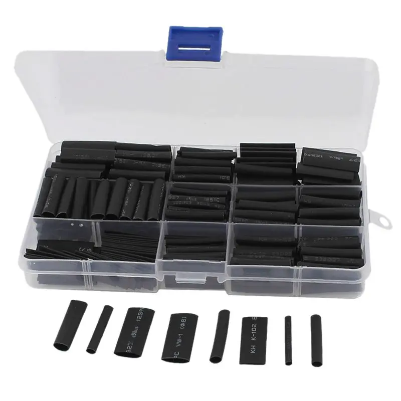 320 шт 9 Размер Черный Термоусадочная трубка Sleeving Wire Kit 2:1 | Обустройство дома